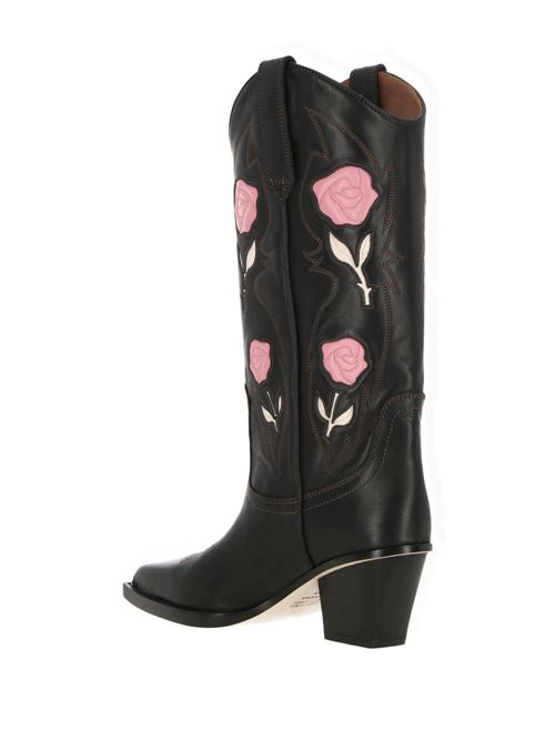 Black/white/pink calf leather boot Paris Texas | PX1183XLTH3 BLACK